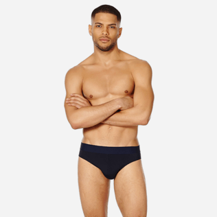 Men Swim brief and Boxer Solid - Men Swim Brief elastic belt solid, Black frontworn Men Swim brief and Boxer Solid - Men Swim Brief elastic belt solid, Black frontworn
