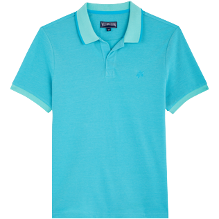 Picture of Men Others Solid - Men Cotton Pique Polo Shirt Solid, Azure front view Picture of Men Others Solid - Men Cotton Pique Polo Shirt Solid, Azure front view