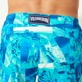 Uomo Cintura piatta Stampato - Costume da bagno uomo stretch con cintura piatta Patchwork Shooting, Azzurro dettagli vista 4