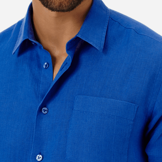 Men Others Solid - Men Linen Shirt Solid, Sea blue supp1 Men Others Solid - Men Linen Shirt Solid, Sea blue supp1