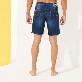 Uomo Altri Stampato - Bermuda uomo in denim con stampa 1977 Spring Flower, Blu marine backworn Uomo Altri Stampato - Bermuda uomo in denim con stampa 1977 Spring Flower, Blu marine backworn