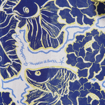 Abito corto bambina Hidden Fishes - Vilebrequin x Poupette St Barth, Purple blue stampe