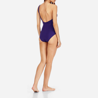 Damen Einteiler Uni - Asymmetrischer Solid Water Badeanzug für Damen, Amethyst backworn Damen Einteiler Uni - Asymmetrischer Solid Water Badeanzug für Damen, Amethyst backworn