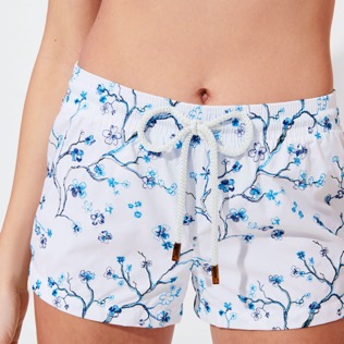 Donna Altri Ricamato - Shorts da mare donna ricamato Cherry Blossom, Blu mare dettagli vista 2