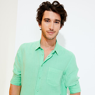 Men Others Solid - Men Linen Shirt Solid, Cardamom supp1 Men Others Solid - Men Linen Shirt Solid, Cardamom supp1