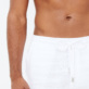 男款 Others 纯色 - 男士纯色亚麻百慕大工装短裤, White 细节视图4