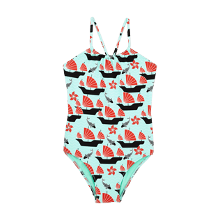 Filles AUTRES Imprimé - Maillot de bain une pièce Fille Hong Kong, Menthe front Filles AUTRES Imprimé - Maillot de bain une pièce Fille Hong Kong, Menthe front
