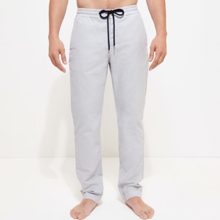 Men Others Solid - Men Cotton Linen Stretch Comfort Pants Solid, Cement details view 1