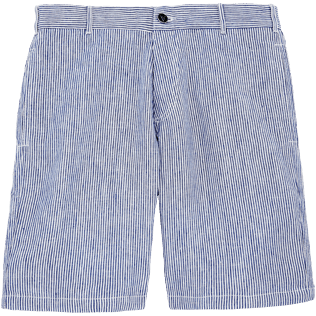 Herren Andere Grafisch - Gerade geschnittene Bermudashorts mit Mikro-Streifen, Ultramarin blau front Herren Andere Grafisch - Gerade geschnittene Bermudashorts mit Mikro-Streifen, Ultramarin blau front