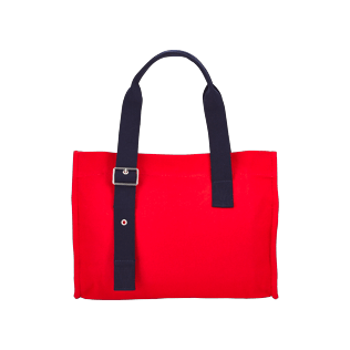Bags Solid - Small Solid Cotton beach bag, Poppy red back Bags Solid - Small Solid Cotton beach bag, Poppy red back