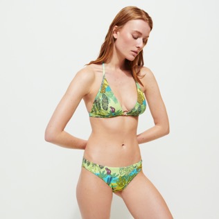 Mujer Fitted Estampado - Top de bikini anudado alrededor del cuello con estampado Jungle Rousseau para mujer, Jengibre detalles vista 1