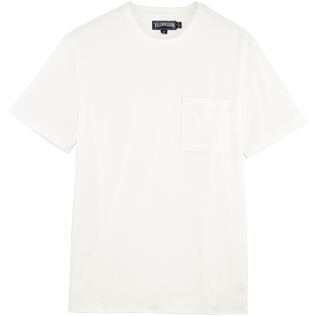 Hombre Autros Liso - Camiseta en punto de algodón Pima liso para hombre, Blanco front Hombre Autros Liso - Camiseta en punto de algodón Pima liso para hombre, Blanco front