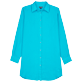 Mujer Autros Liso - Vestido camisero de lino de color liso para mujer, Curazao vista frontal