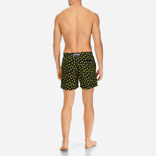 Men Classic / Moorea Embroidered - Men Swimtrunks Embroidered Mini Fish - Limited Edition, Black backworn Men Classic / Moorea Embroidered - Men Swimtrunks Embroidered Mini Fish - Limited Edition, Black backworn