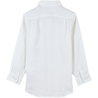 Garçons AUTRES Uni - Chemise Garçon en Lin Unie, Blanc back Garçons AUTRES Uni - Chemise Garçon en Lin Unie, Blanc back