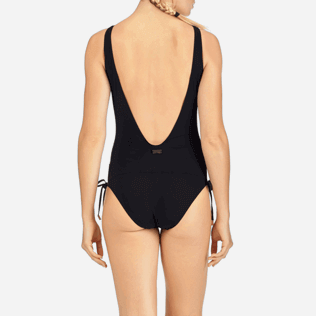 Mujer One Piece Liso - Bañador de una sola pieza con estampado Smoking, Negro supp2 Mujer One Piece Liso - Bañador de una sola pieza con estampado Smoking, Negro supp2