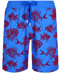 男款 Long classic 印制 - 男士 2018 Prehistoric Fish 长款植绒泳装, Sea blue 正面图