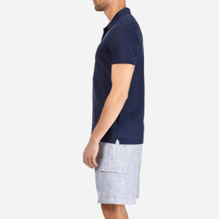 Men Others Solid - Men Linen Jersey Polo shirt Solid, Navy supp3 Men Others Solid - Men Linen Jersey Polo shirt Solid, Navy supp3