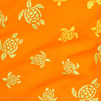 Boys Swim Trunks Embroidered Micro Ronde Des Tortues - Limited Edition, Apricot print