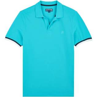Photo de Homme AUTRES Uni - Polo en Piqué de Coton homme uni, Azur vue de face Photo de Homme AUTRES Uni - Polo en Piqué de Coton homme uni, Azur vue de face