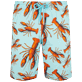 男款 Long classic 印制 - 男士 Lobster 长款游泳短裤, Lagoon 正面图
