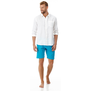 Men Others Solid - Men Non-Iron Linen Shirt, White supp3 Men Others Solid - Men Non-Iron Linen Shirt, White supp3