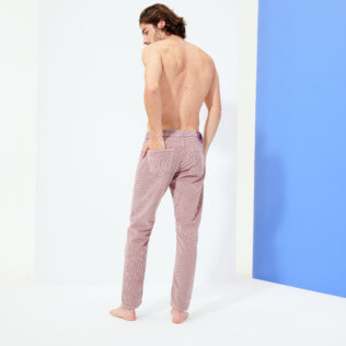 Uomo Altri Unita - Pantaloni carrot uomo in velluto a coste, Murasaki backworn Uomo Altri Unita - Pantaloni carrot uomo in velluto a coste, Murasaki backworn