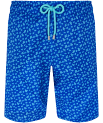 Men Swim Trunks Long Ultra-light and packable Micro Ronde Des Tortues Sea blue front view