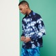 Men Others Printed - Men Linen and Cotton Fonds Marins Tie & Dye Shirt, Navy front worn view Men Others Printed - Men Linen and Cotton Fonds Marins Tie & Dye Shirt, Navy front worn view