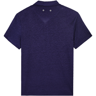 Men Others Solid - Men Linen Jersey Polo Shirt Solid, Midnight blue back Men Others Solid - Men Linen Jersey Polo Shirt Solid, Midnight blue back