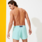 Men Short classic Solid - Men Swimwear Short and Fitted Stretch Solid, Lagoon back worn view