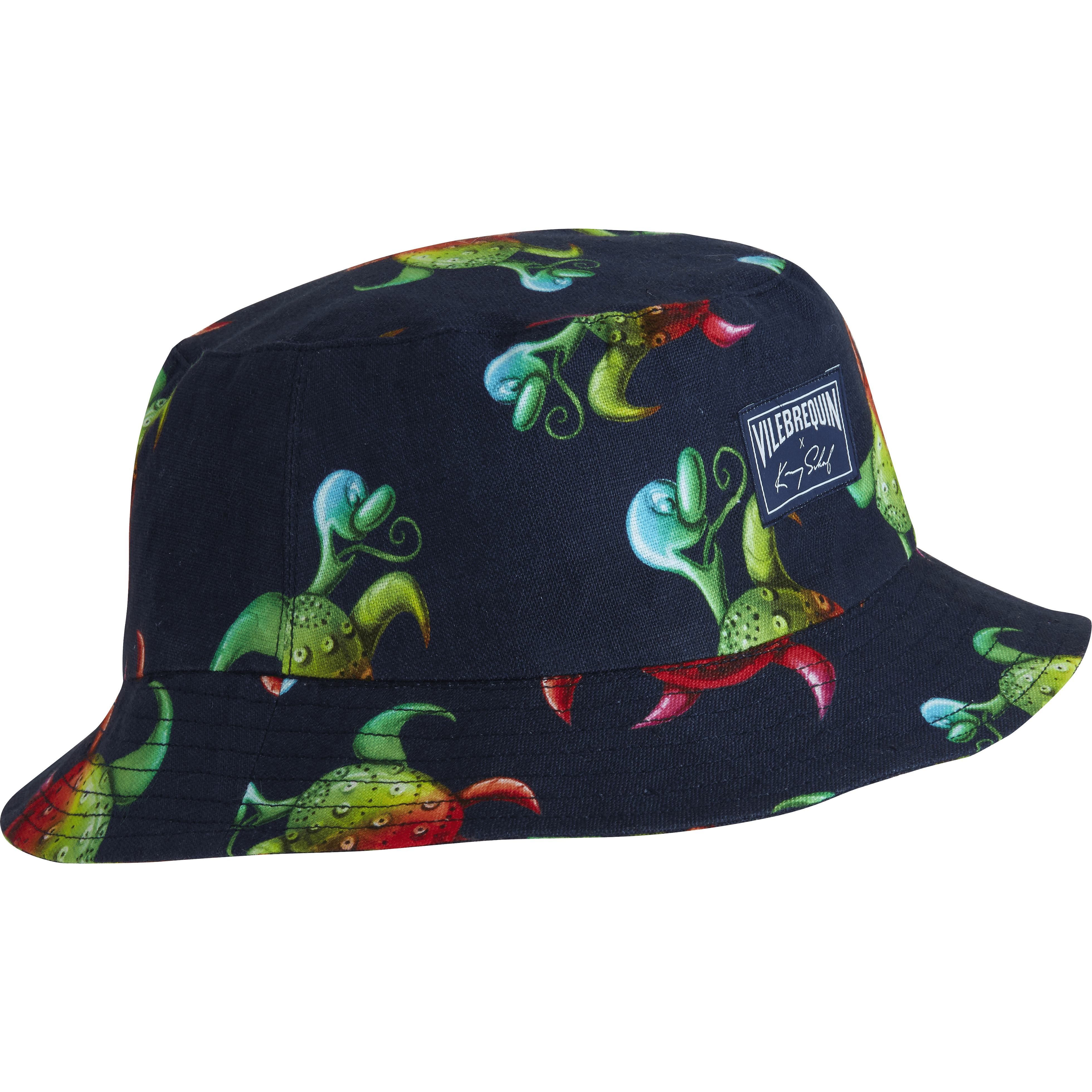 Men's Turtle Print Linen Bucket Hat