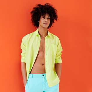 Men Others Solid - Men straight Linen Bermuda Shorts Solid, Lazulii blue supp2 Men Others Solid - Men straight Linen Bermuda Shorts Solid, Lazulii blue supp2