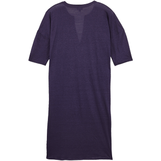 Damen Andere Uni - Solid Strandkleid aus Leinen für Damen, Midnight blue back Damen Andere Uni - Solid Strandkleid aus Leinen für Damen, Midnight blue back