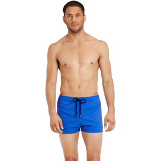 Herren Klassische kurze Uni - Kurze und figurbetonte Solid Stretch-Bademode für Herren, Royal blau frontworn Herren Klassische kurze Uni - Kurze und figurbetonte Solid Stretch-Bademode für Herren, Royal blau frontworn