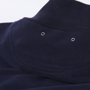 Hombre Autros Liso - Sudadera de algodón con cremallera delantera para hombre, Azul marino detalles vista 8