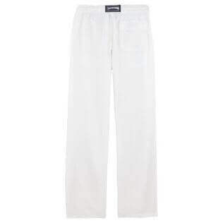 男款 Others 纯色 - Men Linen Pants Solid, White 后视图