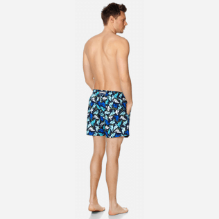 Men Classic Printed - Men Swimtrunks Baha Mar designed by John Cox - Limited Edition, Navy backworn Men Classic Printed - Men Swimtrunks Baha Mar designed by John Cox - Limited Edition, Navy backworn