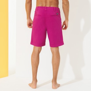 Hombre Autros Gráfico - Bermudas tipo pantalones chinos para hombre con el estampado Micro Flowers, Shocking pink vista trasera desgastada