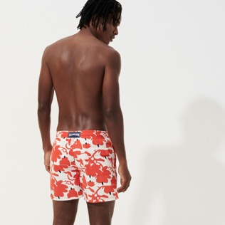 Men Classic Printed - Men Swimwear Lantern Flowers- Vilebrequin x Donald Sultan, White back worn view