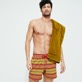Men Others Solid - Solid Organic Cotton Beach Towel, Bark front worn view