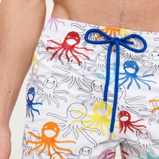 Herren Klassische Bestickt - Multicolore Medusa Badeshorts für Herren, Weiss Details Ansicht 1