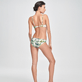 Mujer Armados Estampado - Top de bikini con estampado Palms para mujer, Blanco vista trasera desgastada