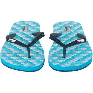 Women Others Printed - Women Flip Flops Micro Waves, Lazulii blue front worn view