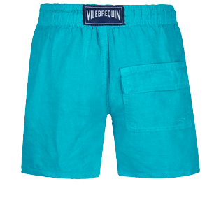 Jungen Andere Uni - Solid Bermudashorts aus Leinen für Jungen, Azurblau back Jungen Andere Uni - Solid Bermudashorts aus Leinen für Jungen, Azurblau back