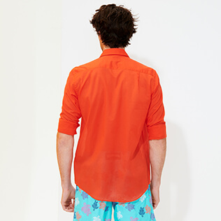 Others 纯色 - 纯色中性纯棉巴厘纱衬衫, Medlar backworn Others 纯色 - 纯色中性纯棉巴厘纱衬衫, Medlar backworn