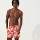 Men Classic Printed - Men Swimwear Lantern Flowers- Vilebrequin x Donald Sultan, White front worn view