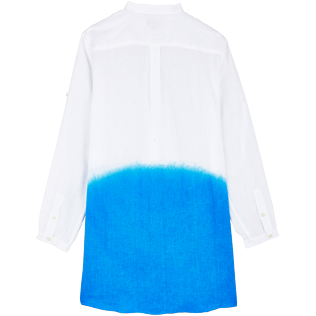 Mujer Autros Liso - Vestido camisero de lino con estampado Tie and Dye para mujer, Atoll back Mujer Autros Liso - Vestido camisero de lino con estampado Tie and Dye para mujer, Atoll back