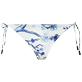 Women Classic brief Printed - Women Bikini Bottom to be tied Cherry Blossom, Sea blue front view
