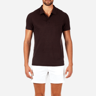 Homme AUTRES Uni - Polo en jersey de Lin Uni, Chocolat supp1 Homme AUTRES Uni - Polo en jersey de Lin Uni, Chocolat supp1